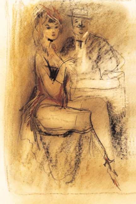 Am Tisch des Cabarets von Konstantin Iwanowitsch Rudakow, 1925.