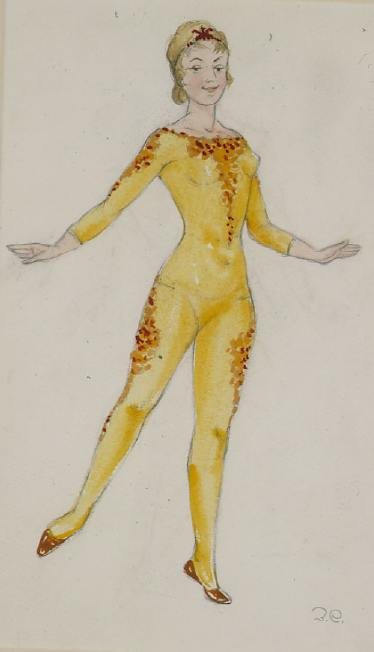 Ballerina in Yellow Tights by Zinaida Markovna Sirvint-Sherman / Shirvint-Sherman, 1950.