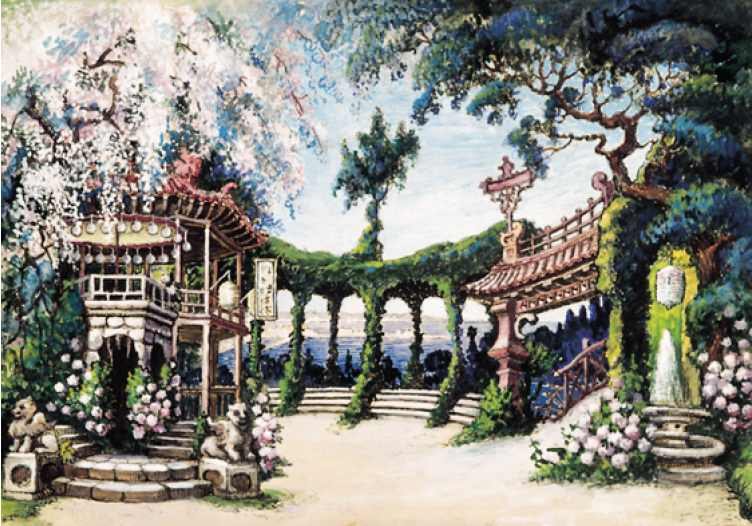 Stage Design for Madama Butterfly at the Imperial Mariinsky Theatre in Saint Petersburg by Konstantin Andrejewitsch Somow.
