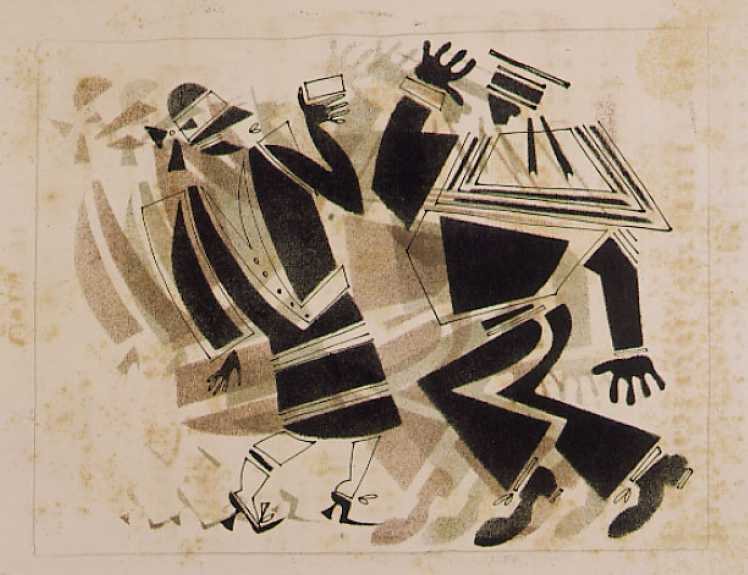 The Sailor Meets an Elegant Young Lady with a Cigarette Case by Vladimir Vasilyevich Lebedev, 1925.