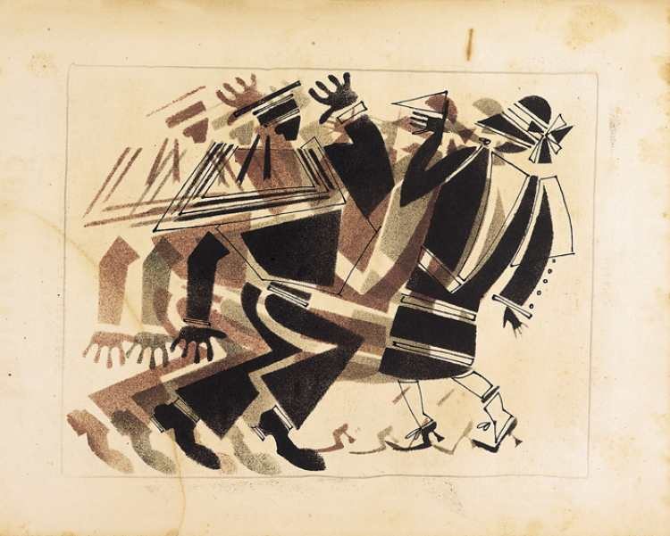 Der Matrose macht der eleganten jungen Frau Komplimente von Wladimir Wassiljewitsch Lebedew, 1925.