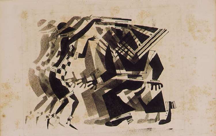 Die Parvenu-Dame beleidigt den Matrosen von Wladimir Wassiljewitsch Lebedew, 1925.