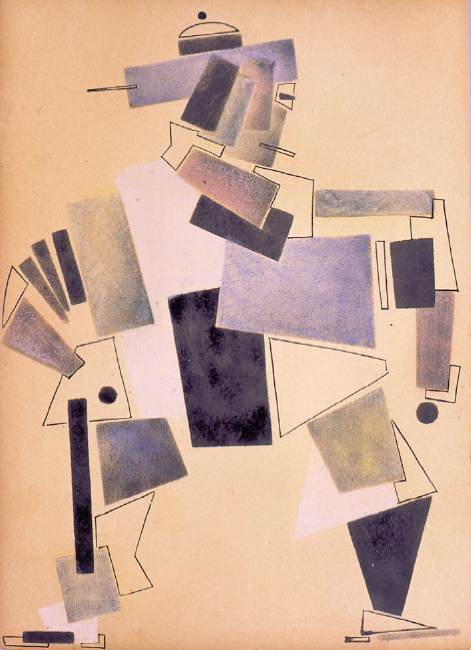 Figure with Ushanka, Earflaps and Cigarette by Kazimir Severinovich Malevich, 1920.