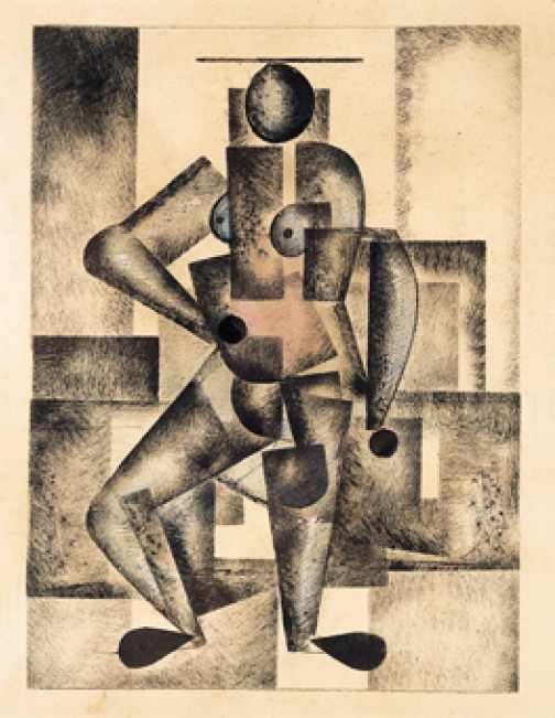 Frau mit blauem Brustbereich von Kazimir Sewerinowitsch Malewitsch, 1920.