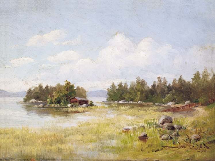 Häuschen am See von Iosif Evstafievich Krachkovsky, 1892.