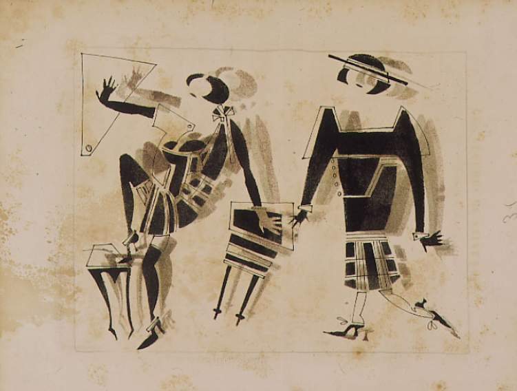 Mädchen aus gutem Hause und Frau aus der Halbwelt von Wladimir Wassiljewitsch Lebedew, 1925.