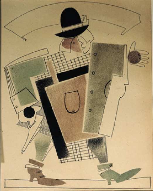 Girl with Pistol by Vladimir Vasilyevich Lebedev, 1925.