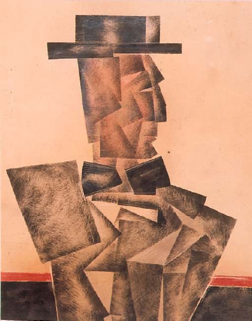 Mann mit Hut und Fliege von Kazimir Sewerinowitsch Malewitsch, c. 1920.