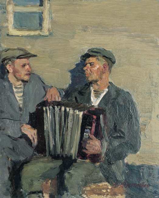 Nach der Arbeitsschicht von Vasily Kirillovich Nechitailo, 1958.