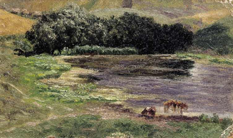 Horses Grazing by the Lake by Nikolai Alexandrovich Sergeev / Sergeyev.
