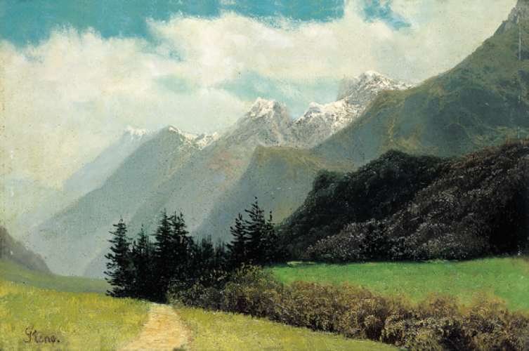 Schweizer Landschaft am Rhein von Aleksei Ignatiewitsch Kirillow, 1860.