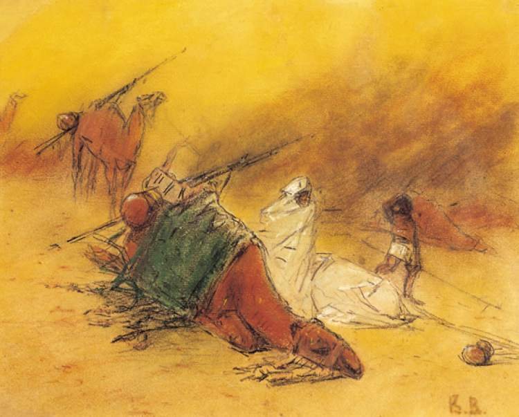 Soldiers and Camels Resting by Vasily Vasilyevich Vereshchagin.
