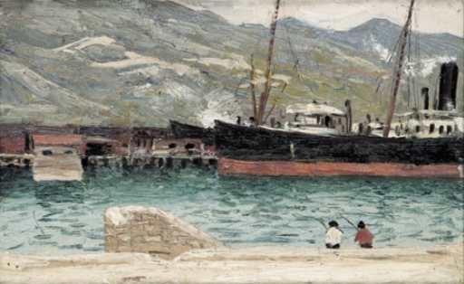 At the Pier by Nikolai Nikanorovich Dubovskoy, 1905.