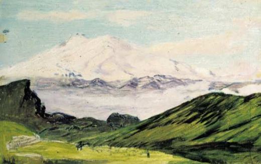 Mountain Landscape by Nikolai Nikanorovich Dubovskoy, 1889.