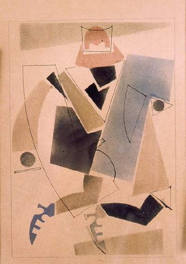 Lady in a Coat by Vladimir Vasilyevich Lebedev, 1925.