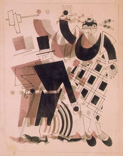 The Old Bourgeois in Tailcoat and the Shopkeeper. An Outstanding Account by Vladimir Vasilyevich Lebedev, 1925.