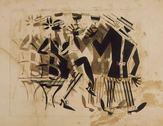 The  Clerk. Toast by Vladimir Vasilyevich Lebedev, 1925.
