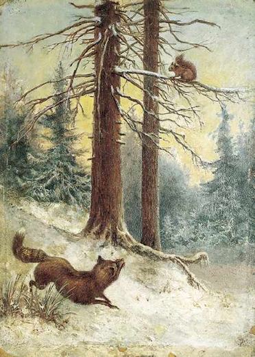 The Fox and the Squirrel in the Taiga by Zakhariy Alekseevich Rokachevsky, 1890.