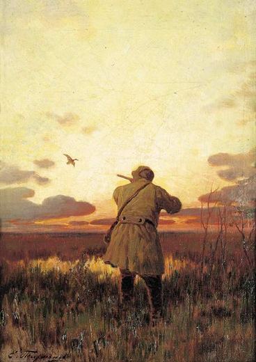 The Hunter by Jewgenij Aleksandrowitsch Tichmenjew.
