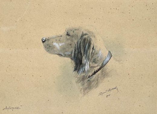 The Laverack Dog by Georgy Nikolaevich Sverchkov / Sverchkoff, 1905.