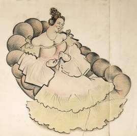 The Actress. Makeup Sketch for Gogol's The Government Inspector by Nikolay Pavlovich Akimov.