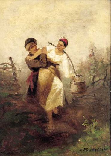 Young Woman Carrying Water by Konstantin Alexandrovich Trutovsky, 1861.