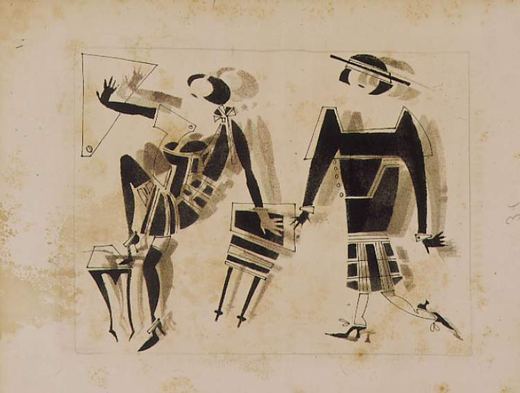 Girl from a Good Family and Woman of the Demi-Monde by Vladimir Vasilyevich Lebedev, 1925.