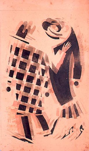 New Rich. NEP Man with Lady by Vladimir Vasilyevich Lebedev, 1925.