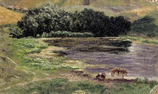 Horses Grazing by the Lake by Nikolai Alexandrovich Sergeev / Sergeyev.