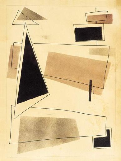 Lozenges. Seated Constructivist Figure by Vladimir Vasilyevich Lebedev, 1925.