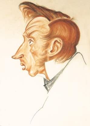 Makeup Sketch for Gogol's The Government Inspector - 21 × 29 cm Variant by Nikolay Pavlovich Akimov.