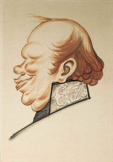 Makeup Sketch for Gogol's The Government Inspector - 21 × 31 cm Variant by Nikolay Pavlovich Akimov.