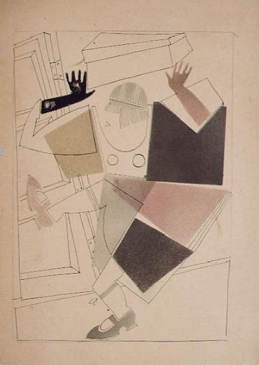 Secretary with Folders by Vladimir Vasilyevich Lebedev, 1925.