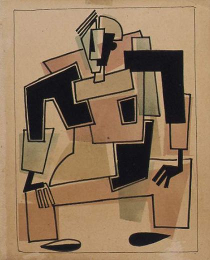 Seated Figure by Vladimir Yevgrafovich Tatlin, c. 1920.