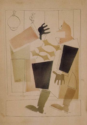 Soldier with Hanging Cap by Vladimir Vasilyevich Lebedev, 1925.