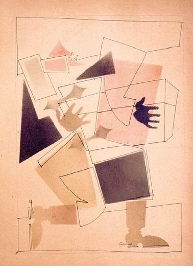 Soldier with Spurs and Parcel by Vladimir Vasilyevich Lebedev, 1925.