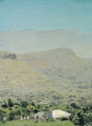 From the Hill. Laundry Drying in the Sun by Nikolai Nikanorovich Dubovskoy, 1899.