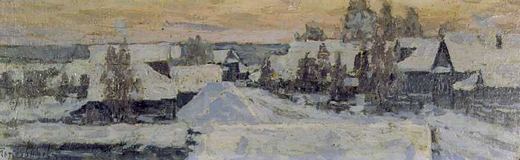 Winter Evening by Petr Ivanovich Petrovichev; Piotr Petrovichev, 1916.