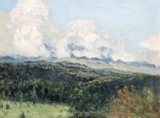 Clouds over the Hills by Nikolai Nikanorovich Dubovskoy, 1913.
