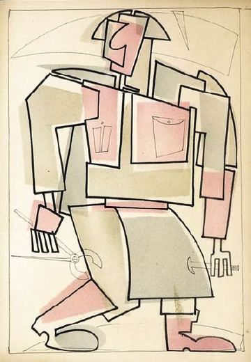 Carpenter with Hammer and Pincers by Vladimir Yevgrafovich Tatlin, 1920.